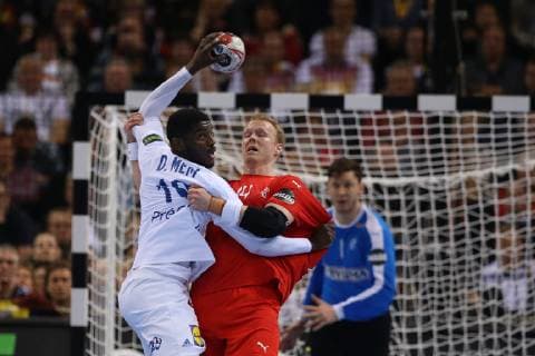 26th Mens Handball World Championship Denmark vs France 25 01 19 Dika Mem France 10 vs Anders Zachariassen Denmark 14 xmmkx