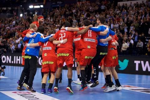 Handball Hamburg 25 01 2019 Mens World Championship 2019 Mens World Championship Semifinals Denmark DAN vs France FRA Team Denmark Jubel HANSEN Mikkel Denmark No 24 li