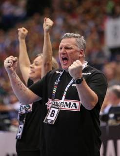 25 01 2019 Handball IHF World Championship Denmark and Germany 2019 Semifinals Denmark France at the Barclaycard Arena Hamburg Coach Nikolaj Jacobsen Denmark