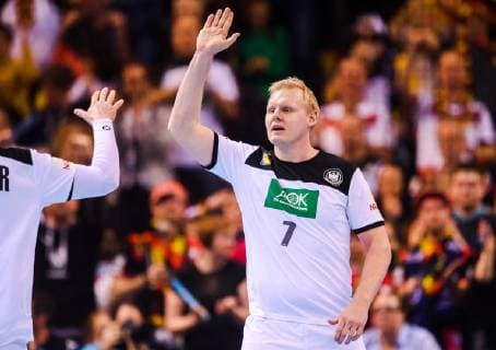 190125 Patrick Wiencek of Germany celebrates during the IHF World Handball Championship match between Germany and Norway on January 25 2019 in Hamburg Photo Ludvig Thunman BILDBYR u0081N kod LT 35585,  Copyright: LUDVIGxTHUNMAN BB190125LT050