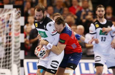 Steffen Fäth Christian O Sullivan action game scene duel sport handball world championship world championship men semifinal season 2018 2019 25 01 2019 Germany GER DHB vs Norway NOR