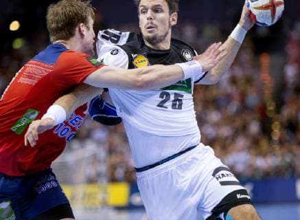 Kai Hafner of Germany during the men s IHF Handball World Championship semifinal between Germany Norway in Hamburg Germany on Friday Jan 25 2019 Hamburg Tyskland,  Copyright: Scanpix LiselottexSabroex COP119 spdk20190125-211321-L