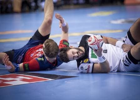 Tim Suton of Germany during the men s IHF Handball World Championship semifinal between Germany Norway in Hamburg Germany on Friday Jan 25 2019 Hamburg Tyskland,  Copyright: Scanpix LiselottexSabroex COP119 spdk20190125-211722-L