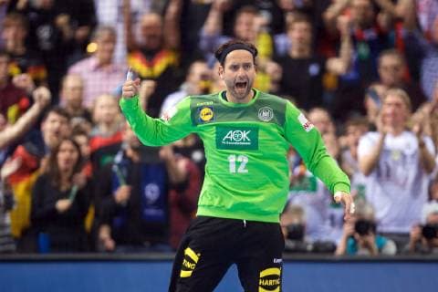 Handball Hamburg 25 01 2019 Mens World Championship 2019 Mens World Championship Germany Semifinals GER Norway NOR Silvio Heinevetter Germany TW No 12 Jubel