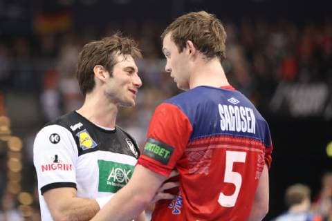 26th Mens Handball World Championship Germany vs Norway 25 01 19 Uwe Gensheimer Germany 03 and Sander Sagosen Norway 05 xmmkx