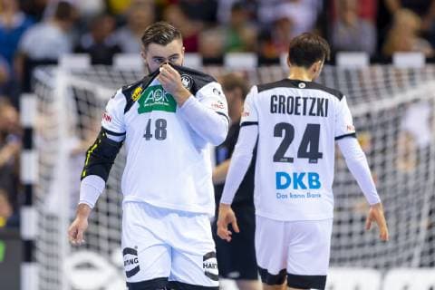 Jannik Kohlbacher No 48 Germany and Patrick Groetzki No 24 Germany Germany vs Norway Semifinal Handball IHF Handball World Championship 25 01 19 Hamburg Hamburg Germany Barclaycard Arena Copyright: xAgentur54Gradx xFelixxKoenigx