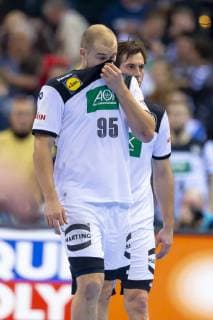 Paul Drux Nr 95 Germany and Uwe Gensheimer Nr 3 Germany Germany vs Norway Semifinal Handball IHF Handball World Championship 25 01 19 Hamburg Hamburg Germany Barclaycard Arena Copyright: xAgentur54Gradx xFelixxKoenigx