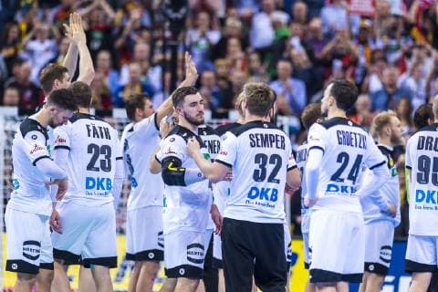 Hamburg Germany 25 January 2019 World Cup 2019 men semi-final Germany vs Norway the team of Germany dissatisfied disappointed disappointed down frustrated frustrated Hamburg Barclaycard Arena Germany