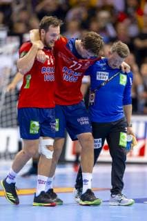 Magnus Rod No 77 Norway must go out injured Germany vs Norway Semifinal Handball IHF Handball World Championship 25 01 19 Hamburg Hamburg Germany Barclaycard Arena Copyright: xAgentur54Gradx xFelixxKoenigx