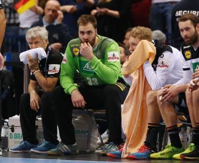 Goalkeeper Andreas Wolff Matthias Musche disappoints disappointment sport handball world championship men semi-final season 2018 2019 25 01 2019 Germany GER DHB vs Norway NOR