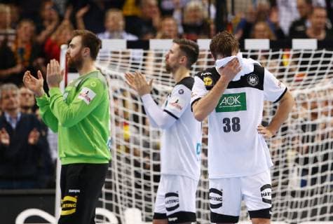 Goalkeeper Andreas Wolff Fabian Wiede Fabian Böhm disappointed after game disappointment sport handball world championship men semi final season 2018 2019 25 01 2019 Germany GER DHB vs Norway NOR