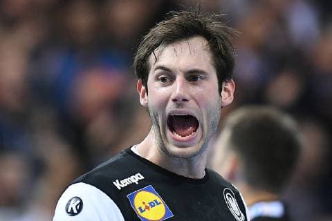 Handball WM Semifinal Germany Norway on 25 01 2019 at the Barclaycard Arena in Hamburg Uwe Gensheimer Germany screams xRx
