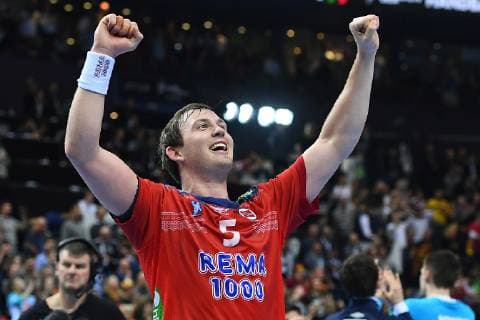 Handball World Cup semi-final Germany Norway on 25 01 2019 at the Barclaycard Arena in Hamburg Sander Sagosen Norway cheers xRx
