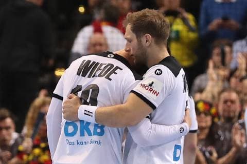 26th Mens Handball World Championship Germany vs Norway 25 01 19 After the game Fabian Wiede Germany 10 and Steffen Weinhold Germany 17 xmmkx