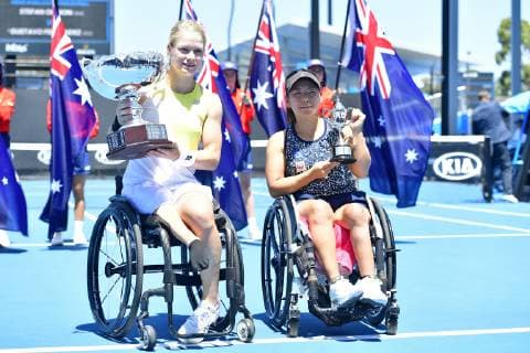 Australian Open - Yui Kamiji - Japon - Diede De Groot - Hollande TENNIS : Australian Open - Melbourne - 26 01 2019 chryslenecaillaud panoramic 