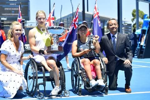 Sport Bilder des Tages Australian Open - Yui Kamiji - Japon - Diede De Groot - Hollande TENNIS : Australian Open - Melbourne - 26 01 2019 chryslenecaillaud panoramic 