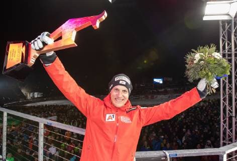 25 01 2019 Streif Kitzbuehel AUT FIS World Cup Ski Alpine Downhill Mens Downhill Otmar Striedinger AUT 3 place third placed Otmar Striedinger of Austria during the winner Ceremony for the men s Downhill of FIS Ski Alpine World Cup at the Streif in Kitzbuehel Austria on 2019 01 25 Kitzbuehel  EX_GRO