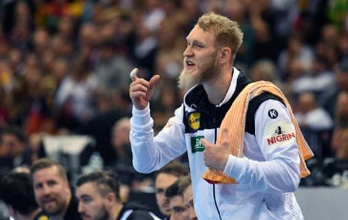 Matthias Musche Germany fires his teammates at Germany Norway Germany Norway IHF Handball World Championship 2019 Handball World Championship 2019 Men Men Men Men Handball Germany Germany Germany Semifinal Match 2 half final Hamburg 25 1 2019