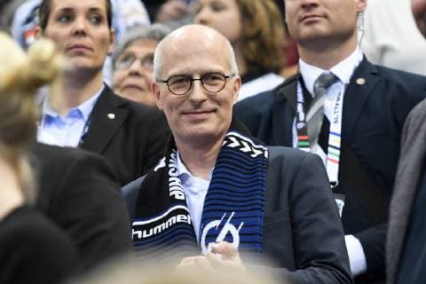 GER IHF WM 2019 Germany GER vs Norway NOR 25 01 2019 GER IHF WM 2019 Germany GER vs Norway NOR in picture Peter Tschentscher First mayor of the city of Hamburg on the tribune nordphoto xWitke nph00002