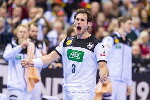 Hamburg Germany 25 January 2019 World Cup 2019 Men Semifinals Germany vs Norway Uwe Gensheimer Germany Paris St Germain Jubel Freude Emotion Hamburg Barclaycard Arena Germany