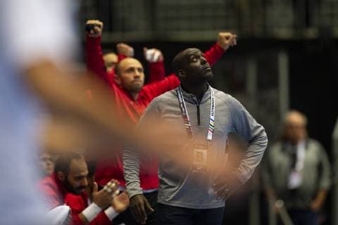 Coach David Davis of Egypt during the men s IHF Handball World Championship placement match 7 8 between Spain and Egypt in Herning Denmark Saturday Jan 26 2019 Herning Denmark,  Copyright: BoxAmstrup BoxAmstrupx COP105 spdk20190126-180925-L