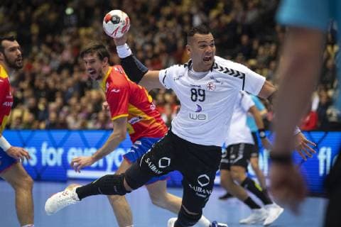Mohamed Shebib 89 of Egypt during the men s IHF Handball World Championship placement match 7 8 between Spain and Egypt in Herning Denmark Saturday Jan 26 2019 Herning Denmark,  Copyright: BoxAmstrup BoxAmstrupx COP105 spdk20190126-181210-L