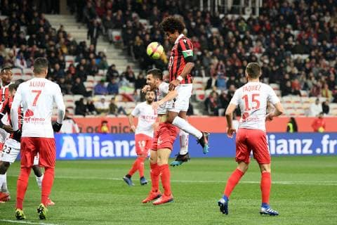 31 DANTE (NICE) - 14 ANTONIN BOBICHON (NIM) FOOTBALL : Nice vs Nimes - Ligue 1 Conforama - 26 01 2019 FEP Panoramic 
