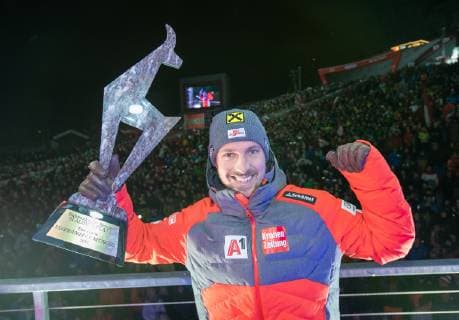 AUT FIS World Cup Ski Alpin Kitzbühel 26 01 2019 Streif Kitzbühel AUT FIS World Cup Ski Alpin Slalom Men Award ceremony in picture Marcel Hirscher AUT 2 place second placed Marcel Hirscher of Austria during the winner Ceremony for the men s Slalom of FIS Ski Alpine World Cup at the Streif in Kitzbühel Austria on 2019 01 26 Kitzbuehel Tirol Austria Streif Kein Release verfügbar