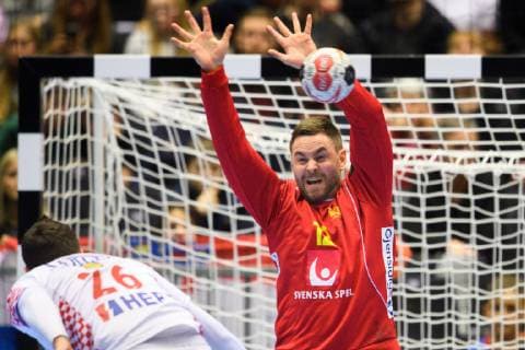 190126 goalkeeper Andreas Palicka of Sweden during the IHF World Handball Championship placement match between Croatia and Sweden on January 26 2019 in Herning Photo Ludvig Thunman BILDBYR u0081N kod LT 35586,  Copyright: LUDVIGxTHUNMAN BB190126LT039