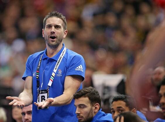 25 01 2019 Handball IHF World Championship Denmark and Germany 2019 Semifinals Denmark France at the Barclaycard Arena Hamburg Co Coach Guillaume Gille France