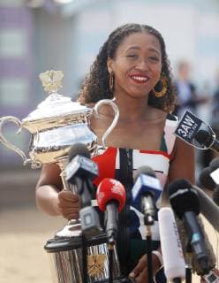 Tennis: Australian Open champion Naomi Osaka Naomi Osaka of Japan speaks during an interview on Jan. 27, 2019, a day after winning the women s singles of the Australian Open tennis tournament in Melbourne. 