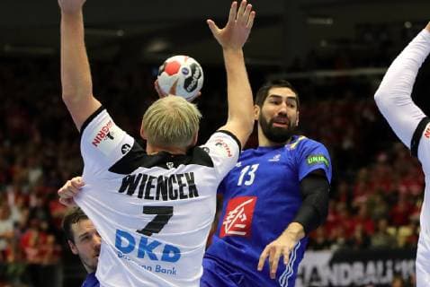 Patrick Wiencek Nikola Karabatic Action Game scene Tackle Sports Handball World Championship World Championship Men Game for 3 place Season 2018 2019 27 01 2019 Germany GER DHB vs France FRA