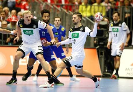 Patrick Wiencek Timothey N Guessan Fabian Wiede action game scene duel sport handball world championship world championship men game for 3 place season 2018 2019 27 01 2019 Germany GER DHB vs France FRA