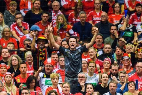 190127 A supporters of Germany celebrates in the stands during the IHF World Handball Championship bronze medal game between Germany and France on January 27 2019 in Herning Photo Ludvig Thunman BILDBYR u0081N kod LT 35587,  Copyright: LUDVIGxTHUNMAN BB190127LT023