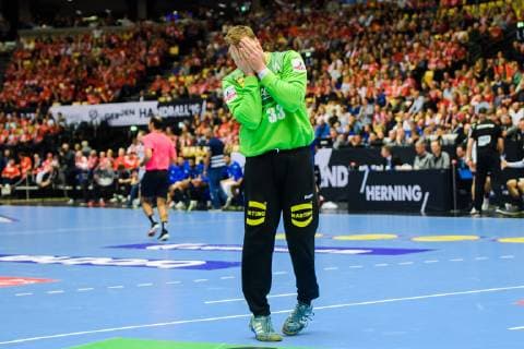 190127 Goalkeeper Andreas Wolff of Germany looks dejected during the IHF World Handball Championship bronze medal game between Germany and France on January 27 2019 in Herning Photo Ludvig Thunman BILDBYR u0081N kod LT 35587,  Copyright: LUDVIGxTHUNMAN BB190127LT032
