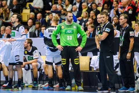 190127 Substitutes of Germany looks dejected during the IHF World Handball Championship bronze medal game between Germany and France on January 27 2019 in Herning Photo Ludvig Thunman BILDBYR u0081N kod LT 35587,  Copyright: LUDVIGxTHUNMAN BB190127LT039