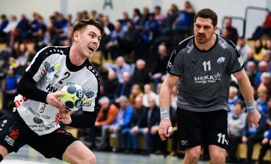 27 01 2019 xpsx Handball 3 League HSG Hanau SG Nussloch v l Jan Eric Ritter Hanau Philipp Mueller Nussloch Hanau Hessen Germany DEU