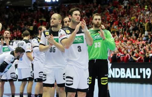 front Uwe Gensheimer behind Paul Drux goalkeeper Andreas Wolff German team disappointed after game disappointment sport handball world championship men game for 3 place season 2018 2019 27 01 2019 Germany GER DHB vs France FRA