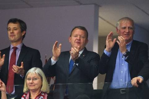 190127 Prime minister Lars L¿kke Rasmussen of Denmark in the stands ahead of the IHF World Handball Championship final between Norway and Denmark on January 27 2019 in Herning Photo Ludvig Thunman BILDBYR u0081N kod LT 35588,  Copyright: LUDVIGxTHUNMAN BB190127LT069