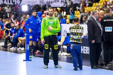 Torhueter Andreas Wolff Nr 33 Germany after defeat with DHB Vice President Bob Hanning Germany vs France Match for 3rd place Handball IHF Handball World Championship 27 01 19 Herning Denmark Jyske Bank Boxing Copyright: xAgentur54Gradx xFelixxKoenigx