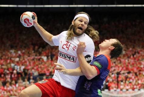 Mikkel Hansen Sander Sagosen Action Scene Games Duel Sports Handball World Championship World Championship Mens Final Season 2018 2019 27 01 2019 Norway NOR vs Denmark DEN