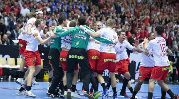 Denmark celebrates after the men s IHF Handball World Championship gold medal match between Denmark and Norway in Herning Denmark Sunday Jan 27 2019 Herning Jylland Denmark,  Copyright: HenningxBagger HenningxBaggerx COP102 spdk20190127-191528-L