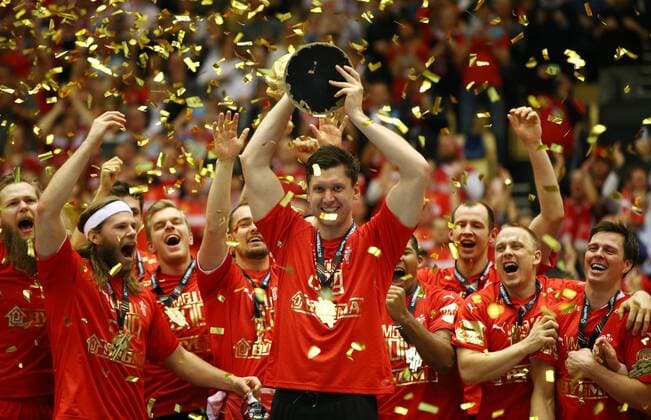 Goalkeeper Niklas Landin with World Cup World Champion Winner Winner Sports Handball World Championship World Championship Men Final Season 2018 2019 27 01 2019 Norway NOR vs Denmark DEN