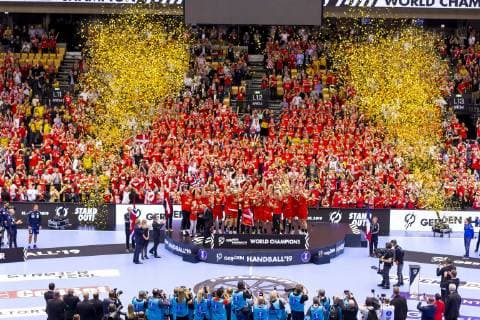 The Danish team is happy about the World Champion title Norway vs. Denmark Final Handball IHF Handball World Championship 27 01 19 Herning Denmark Jyske Bank Boxing Copyright: xAgentur54Gradx xFelixxKoenigx