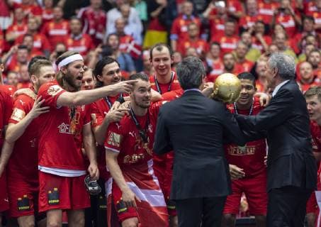 January 27, 2019 - Herning, Denmark - Denmark win the final in the IHF Mens Handball World Championship WM Weltmeisterschaft 2019 Final between Norway and Denmark in Jyske Bank Boxen in Herning during the 2019 IHF Handball World Championship in Germany Denmark...20190127, Herning, Danmark:.2019 IHF Verdensmesterskabet i hoÂ¥ndbold i Tyskland Danmark i Jyske Bank Boxen, Herning: VM Finale Norge-Danmark. Danmark vinder guld.Foto: Lars MoÂ¸ller Photo: Handball 2019: Norway-Denmark - ZUMAm173 20190127_zsp_m173_011 Copyright: xLarsxMoellerx