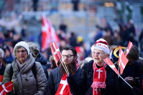 The Danish mens team that won gold in the World Cup in handball is hailed at Koebenhavns Raadhusplads Monday 28 January 2019 Copenhagen Denmark,  Copyright: BaxxLindhardtx COP107 spdk20190128-163719-L