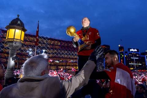 The Danish mens team who won gold in the World Cup in handball is hailed at Koebenhavns Raadhusplads Monday 28 January 2019 Copenhagen,  Copyright: BAX BaxxLindhardtx COP107 spdk20190128-185538-L