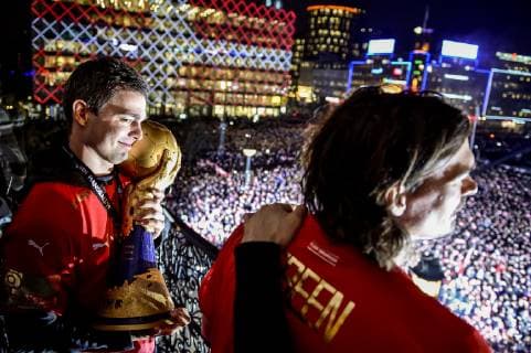 The Danish mens team that won gold in the World Cup in handball is hailed at Koebenhavns Raadhusplads Monday 28 January 2019 Copenhagen Denmark,  Copyright: RitzauxScanpix MadsxClausxRasmussenx COP107 spdk20190128-191832-L