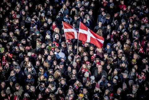 The Danish mens team that won gold in the World Cup in handball is hailed at Koebenhavns Raadhusplads Monday 28 January 2019 Copenhagen Denmark,  Copyright: RitzauxScanpix MadsxClausxRasmussenx COP107 spdk20190128-194808-L