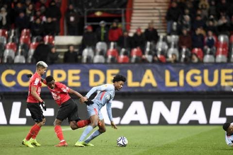 43 Khephren THURAM ULIEN (mona) FOOTBALL : Guingamp vs Monaco - Coupe de la Ligue BKT - 29 01 2019 AnthonyBIBARD FEP Panoramic 